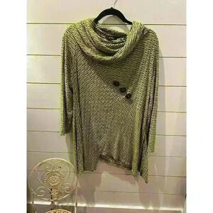 Ali Miles Artsy Geometric Boho Asymmetrical Hem Textured Cowl Tunic1